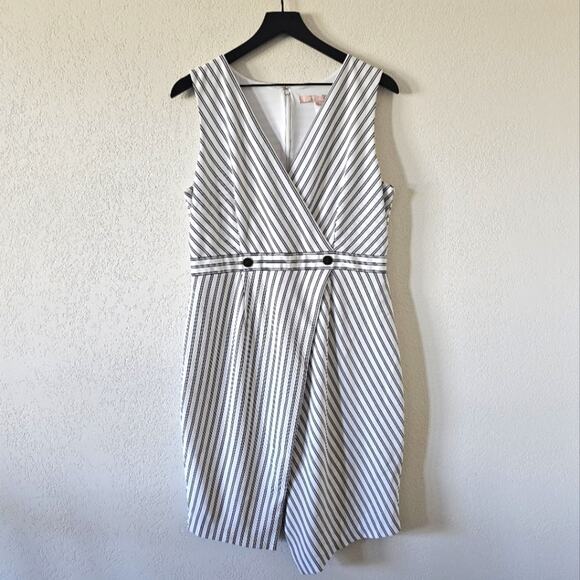 Hutch Asymmetrical Knee Length Striped Dress - Picture 2 of 9